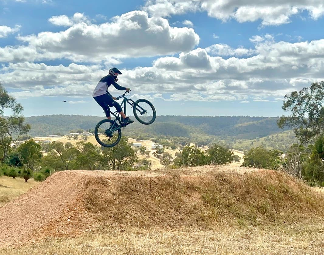 Mountain biker on a trail at Bindoon Mountain Bike Park
