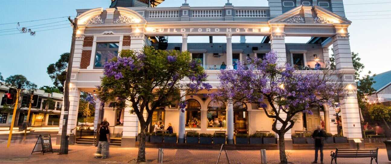 The historic Guildford Hotel, a landmark in the Swan Valley region.